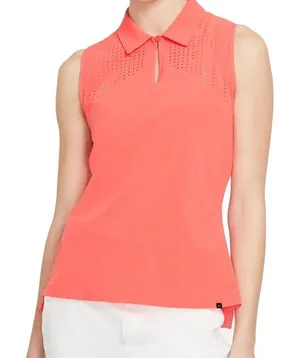Nike women’s sleeveless orange standard fit golf shirt thumbnail 1