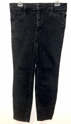 Free People "We The Free" Black Skinny Jeans Decorative Seams Size 31 EUC!! thumbnail 1