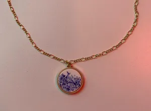 Handmade gold mosaic necklace thumbnail 2
