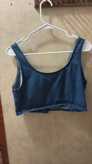Denim crop top Blue Size M thumbnail 3