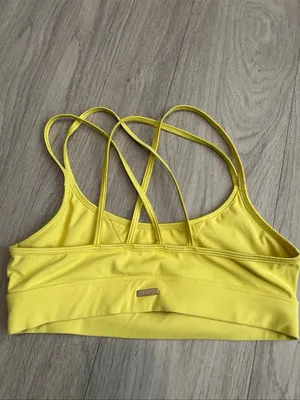 Alala Bright Yellow Strappy Sports Bralette thumbnail 2