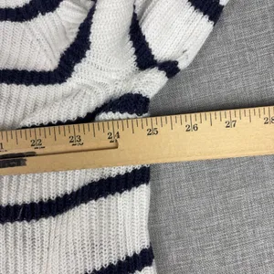Old Navy Sweater Womens XL White‎ Striped Lace-Up Pullover Open-Knit Relaxed thumbnail 7