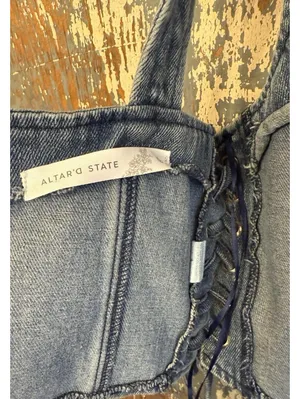 NWT Altar'd State Blue Denim Jean Corset, size Large thumbnail 4