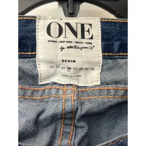 NWT One Teaspoon Sz 26 Lonely Boy Low Rise Frayed Hem Blue Denim Ankle Jeans thumbnail 2
