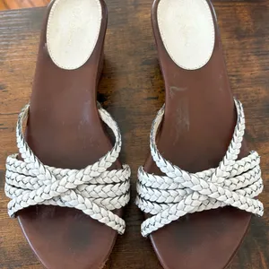 Cole Haan White Braided Sandals thumbnail 1