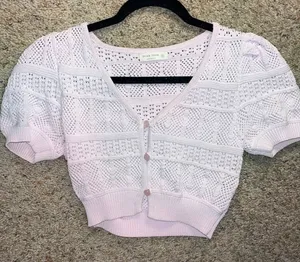Cropped baby pink boutique sweater! thumbnail 1