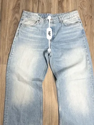 Zara Light Blue Straight Leg Jeans for Women thumbnail 8