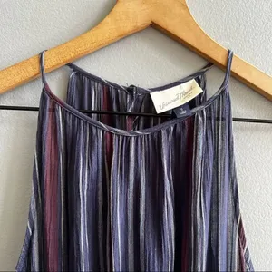 Universal Thread Women Striped Sleeveless Maxi Size Small Navy Blue thumbnail 8