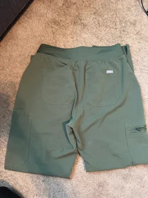 FIGS Moss Green Yola Skinny Scrub Bottoms -High Waisted thumbnail 3