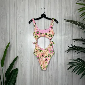 NWT Aerie Tie Cut Out One Piece Cheeky Swimsuit Lip Gloss Boho size S Small thumbnail 4