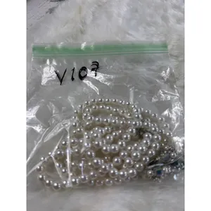 Vintage Japan Faux Pearl Double‎ Strand Necklace and AB Crystal Clip On Earrings thumbnail 10