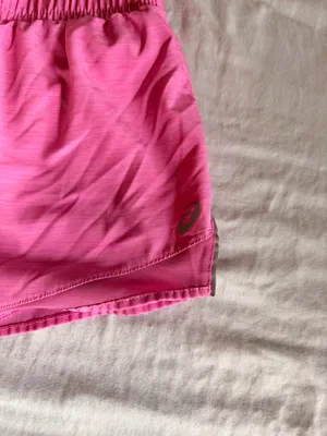 ASICS Running Shorts Pink M Elastic Waist Lined Zip Pocket Quick-Dry thumbnail 2