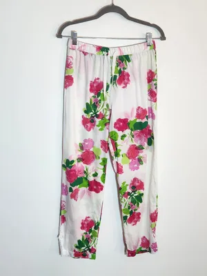 Kate Spade Pink Floral Cotton Pajama Set Size Small thumbnail 2