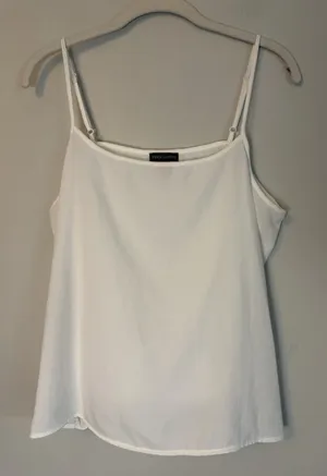 Vince Camuto White Slinky Cami Sz L NEW thumbnail 1