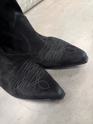 Raye Castiel Suede Cowboy Boots Black Womens Size 8 thumbnail 7