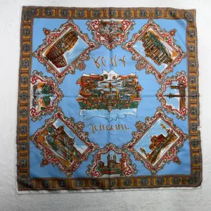 Scarf Roma Italy Souvenir Landmark Print Blue Travel Core Vintage Accessory thumbnail 9