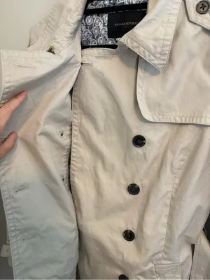 Banana Republic Belted Trench Coat Beige Double Breasted Medium thumbnail 6