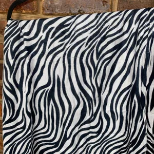 Women's Black & White Zebra Print Fringed Oversized Shawl Scarf thumbnail 4