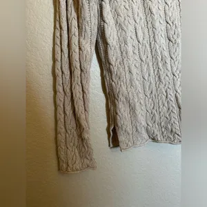 Y2K‎ Lauren Ralph Lauren Cable Knit Delicate Sweater Sz Medium Oat Tan Heathered thumbnail 3