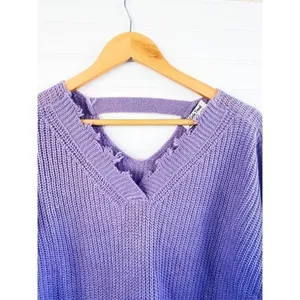 Fringe knit sweater Size Large‎ Purple thumbnail 3