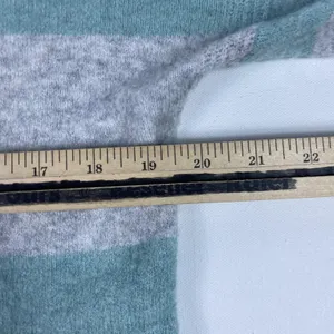 J Crew Sweater Womens XS Gray Green‎ Stripe Turtleneck Merino Alpaca Knit thumbnail 4