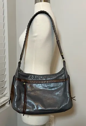 Hobo leather satchel gray‎ and brown Gray thumbnail 1