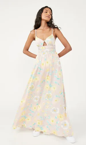 Free People NWT Wisteria Maxi Dress in light combo thumbnail 1