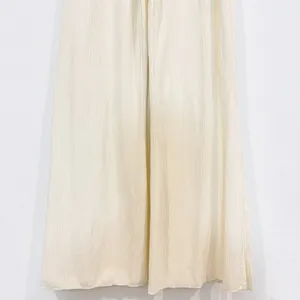 Commense Pants Size M Cream Pleated High Rise Pull On Elastic Waist Flow Classic thumbnail 3