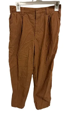 High-Rise Pleated Tapered Corduroy Pants (Size 8) thumbnail 1