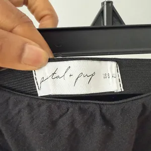 Petal + Pup sz 6 Black‎ 100% Cotton Textured Midi Skirt High Waisted Boho NWOT thumbnail 4