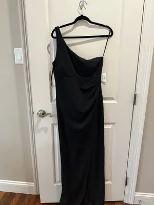 Windsor One-Shoulder Black Dress thumbnail 2