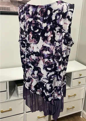 Simply Vera Vera Wang Asymmetrical Abstract Blouse (XL) thumbnail 3