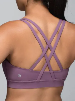 Lululemon Energy Bra Purple Fog Size 2 Strappy Medium Support Sports Bra Yoga‎ thumbnail 2