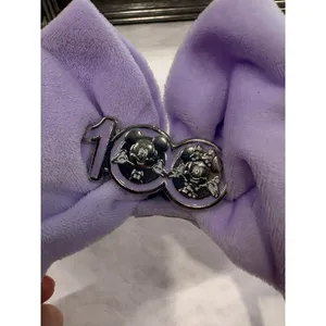 Disney 100th Anniversary Minnie Mouse Ears Lavender‎ Purple Silver Confetti Bow thumbnail 7
