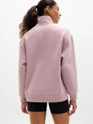 New Athleta L Forever Fleece 1/4 Zip Sweatshirt Blush Pink Large Regular thumbnail 3