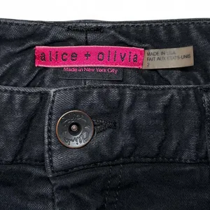 Alice + Olivia Black Low-rise Skinny Jeans Size 2 Boho Style EUC thumbnail 8