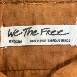 We The Free People Oversized Puffed Sleeve Button Down Raw Hem Shirt Medium thumbnail 6