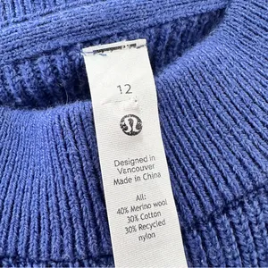 Lululemon Merino Wool-Blend Ribbed Crewneck Sweater Heathered Psychic Blue thumbnail 7