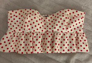 Zara cropped polka dot top  thumbnail 1