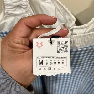 NWT ZARA COMBINATION GINGHAM DRESS size medium thumbnail 10