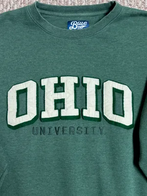 Blue 84 Men’s Green Ohio University Embroidered Casual Crewneck Sweatshirt thumbnail 3