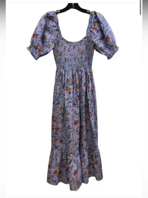 Hill House Lila Nap Dress summer Thistle Fleur Chintz lavender floral rare $200 thumbnail 4
