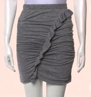 IRO Gray Ruffled Mini Skirt thumbnail 1