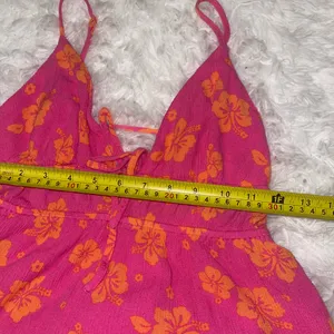 Garage orange pink floral babydoll short dress mini dress adjustable straps S thumbnail 7