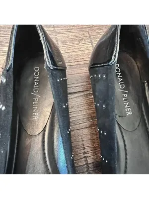 Donald Pliner Darren Black Suede Studded Flats Slip On Shoe Size‎ 7 EUC thumbnail 6