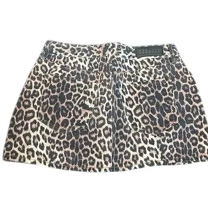 PacSun Womens Leopard Print Denim Mini Skirt Size 27 Animal Print Brown Tan thumbnail 3