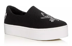 Opening Ceremony Black Cici Varsity Platform Embroidered Sneaker Quiet Luxury thumbnail 1