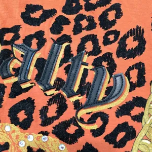 Baby phat 90s y2k Orange Graphic Tee Shirt With Leopard Print & Chain Detail L thumbnail 6