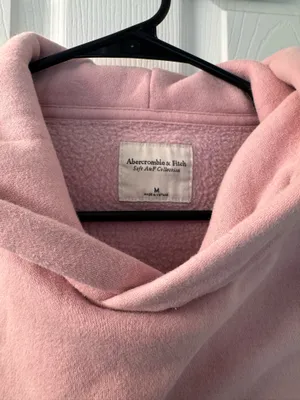 Abercrombie Sunday Hoodie Soft Essentials Cropped Mauve Pink S thumbnail 4