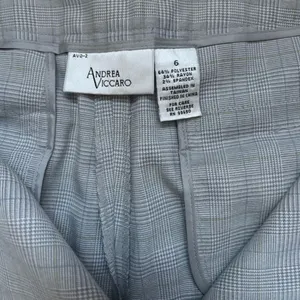 Andrea Viccaro Gray‎ Plaid Classic Women's Light Gray Dress Pants Size 6 thumbnail 3
